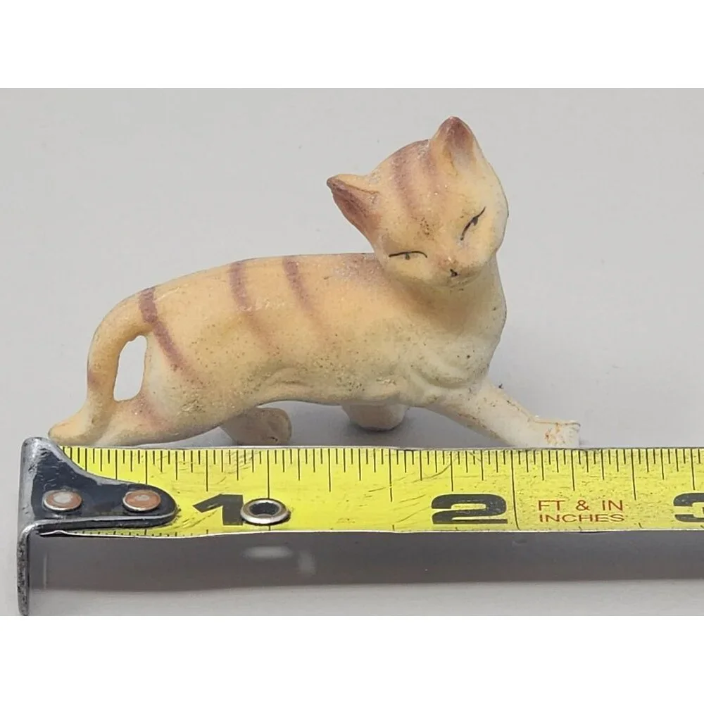 Vintage Miniature Bone China Terrier Schnauzer + Cat Family‎ Figurines Japan